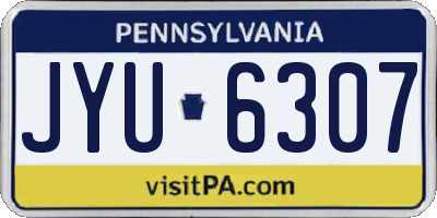 PA license plate JYU6307