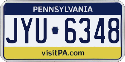 PA license plate JYU6348