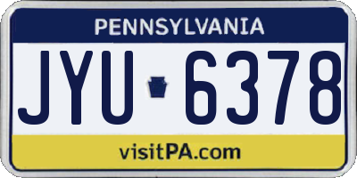 PA license plate JYU6378