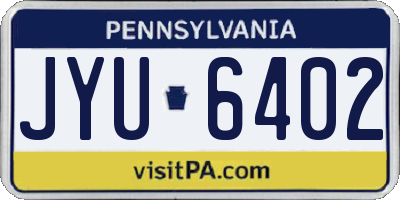 PA license plate JYU6402