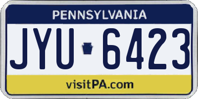 PA license plate JYU6423