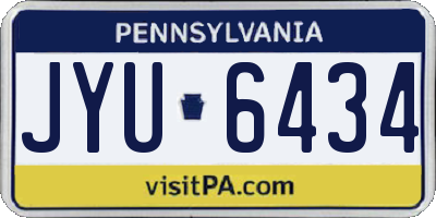 PA license plate JYU6434