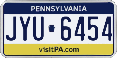 PA license plate JYU6454