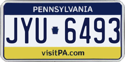 PA license plate JYU6493