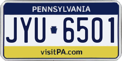 PA license plate JYU6501