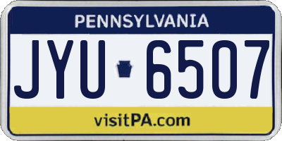 PA license plate JYU6507