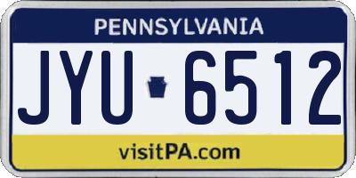 PA license plate JYU6512