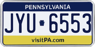 PA license plate JYU6553