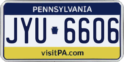 PA license plate JYU6606
