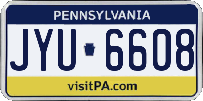 PA license plate JYU6608