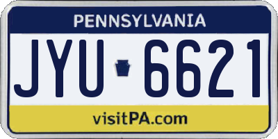 PA license plate JYU6621