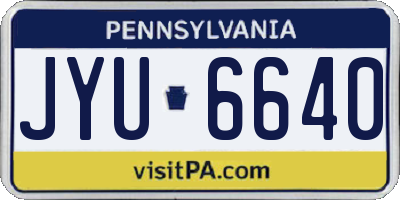 PA license plate JYU6640