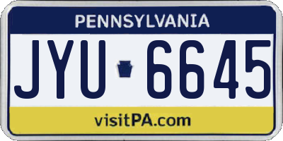 PA license plate JYU6645