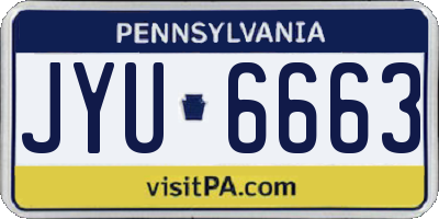 PA license plate JYU6663