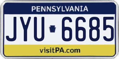 PA license plate JYU6685