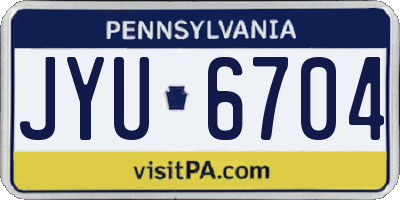 PA license plate JYU6704