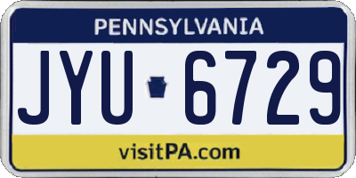 PA license plate JYU6729