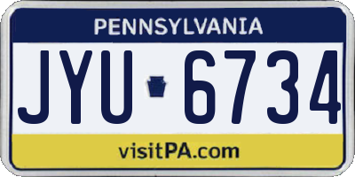 PA license plate JYU6734
