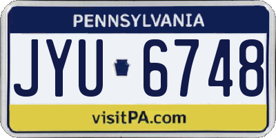 PA license plate JYU6748