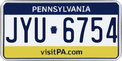 PA license plate JYU6754