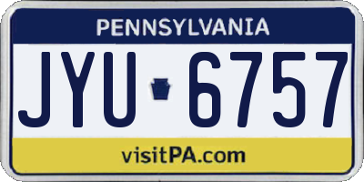 PA license plate JYU6757