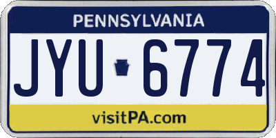 PA license plate JYU6774