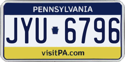 PA license plate JYU6796