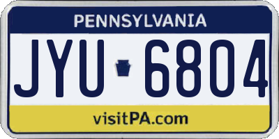 PA license plate JYU6804