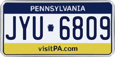PA license plate JYU6809