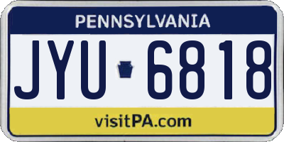 PA license plate JYU6818