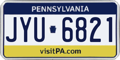 PA license plate JYU6821