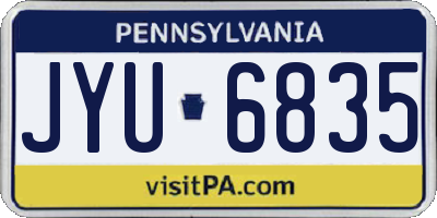 PA license plate JYU6835
