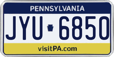 PA license plate JYU6850