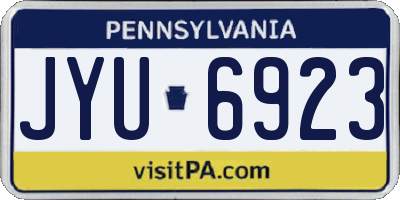 PA license plate JYU6923