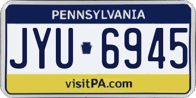 PA license plate JYU6945