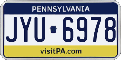 PA license plate JYU6978