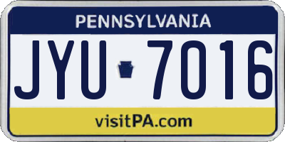 PA license plate JYU7016