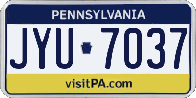 PA license plate JYU7037