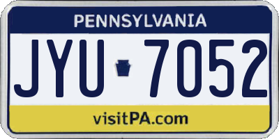 PA license plate JYU7052
