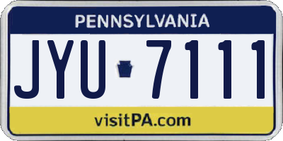 PA license plate JYU7111