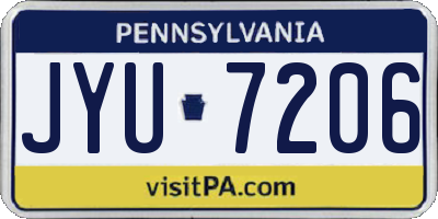 PA license plate JYU7206