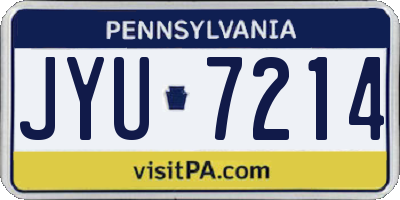 PA license plate JYU7214