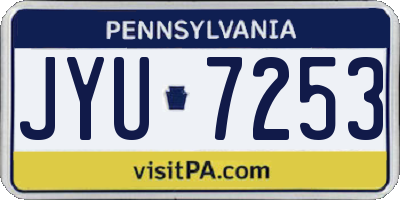 PA license plate JYU7253
