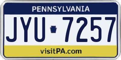 PA license plate JYU7257