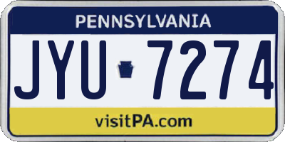 PA license plate JYU7274