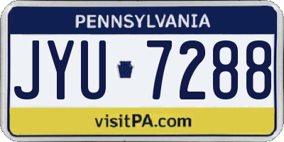PA license plate JYU7288