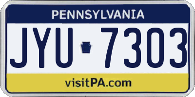 PA license plate JYU7303