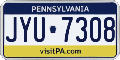 PA license plate JYU7308