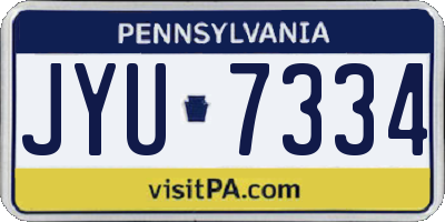 PA license plate JYU7334