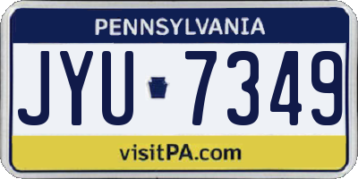 PA license plate JYU7349